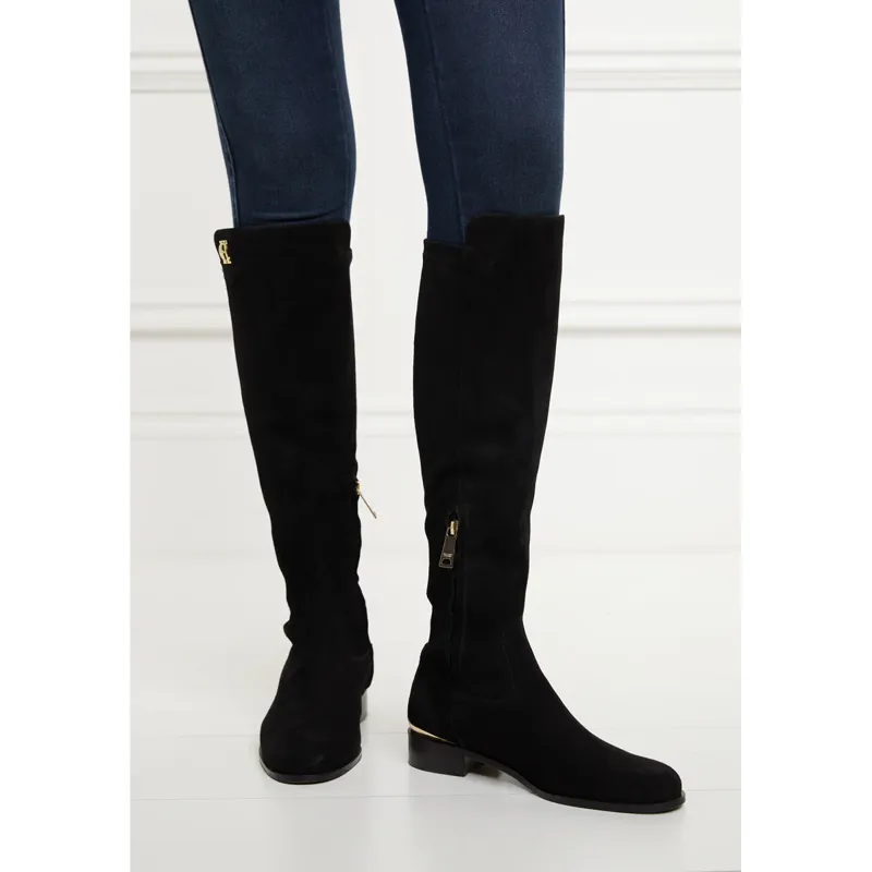 Holland Cooper Albany Knee Boot - Black Suede-3